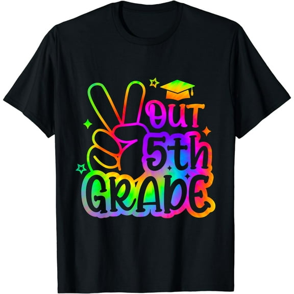 Peace Out 5th Grade Tie Dye Last Day School 2024 T-Shirt
