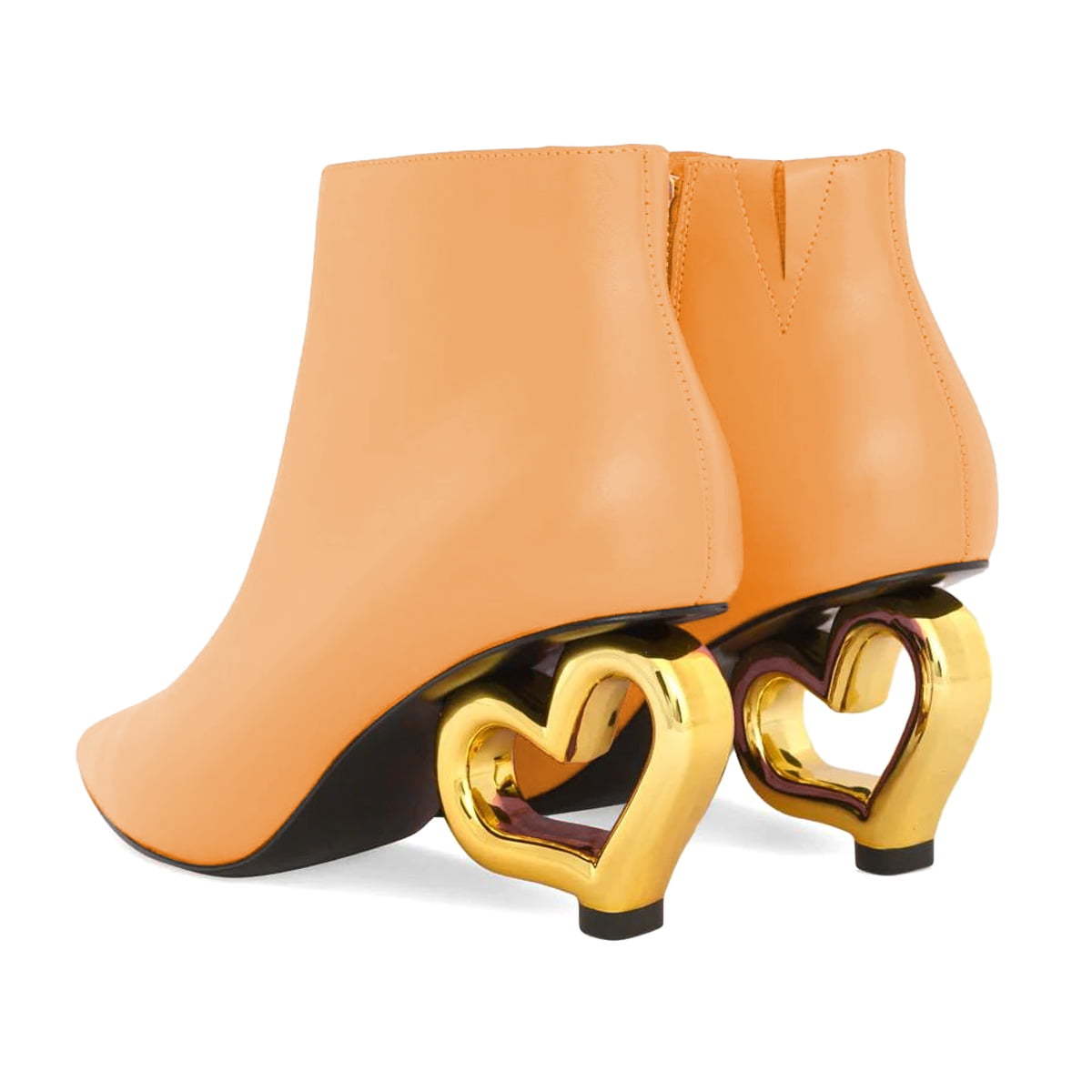 XYD Women Cute Heart Shaped Heel Ankle Boots Pointed Closed Toe