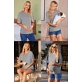 thumbnail image 4 of EKOUAER Maternity Shirts 3 Packs Short Sleeve Womens Oversized Pregnancy Tops Split Side Postpartum Blouse Clothes, 4 of 6