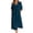 Navy 04, variant on Karymi Solid Casual Midi Dress, V-Neck Scalloped Lace Trim Elbow Sleeve Shift Long Dress with Side Pockets, Beach Vacation Sundress Summer Dress