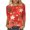 CR8, variant on Darzheoy Christmas Womens Tops Mid-Length 3/4 Sleeve Trendy Fall Winter Casual Printed Sweatshirts Hoodless Pullover Color Block Drop Shoulder Comfortable Blouses