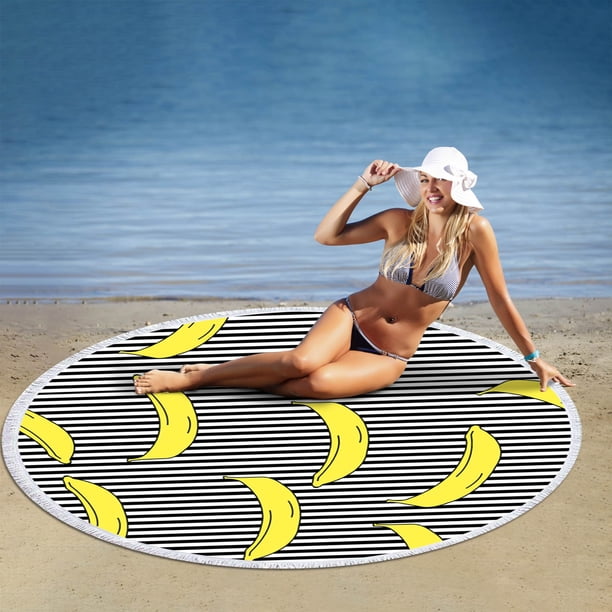 Fiudx Toalla de Playa de Frutas Tropicales, Extragrande, de Microfibra, Antiarena, de Secado Rápido, Muy Absorbente, Ligera y Portátil, Ideal para Piscina, Viajes y Camping, 150 X 150 Cm.