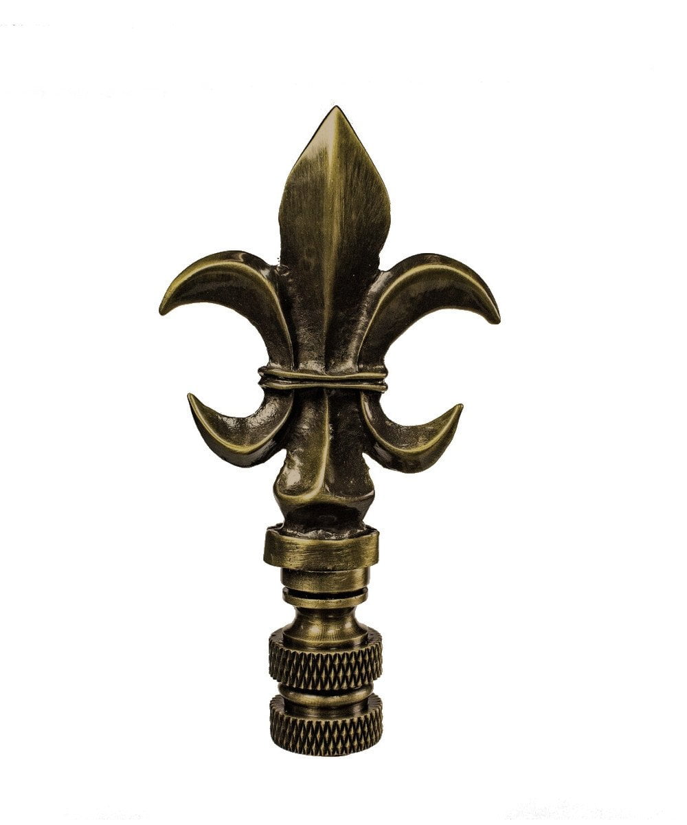 Fleur De Lis Antique Brass Lamp Finial 3"h - Walmart.com ...