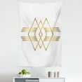 thumbnail image 1 of Art Deco Tapestry, Abstract Minimal Modern Diagonal Squares and Horizontal Stripes, Fabric Wall Hanging Decor for Bedroom Living Room Dorm, 5 Sizes, Dark Yellow and Pale Brown, by Ambesonne, 1 of 1
