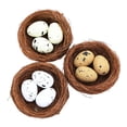 thumbnail image 4 of Nido de pájaro artificial con huevos de espuma, nido de pájaro decorativo, decoración realista para el hogar, decoración de Pascua, práctico, adornos 3 piezas estilo A, 4 of 8