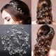 thumbnail image 1 of Accesorios para el cabello de boda, joyería de diamantes de imitación, tocado nupcial de vid, diademas de perlas, accesorios, pinza para el cabello para mujer, relleno de 35 CM, dorado, plateado, 1 of 5
