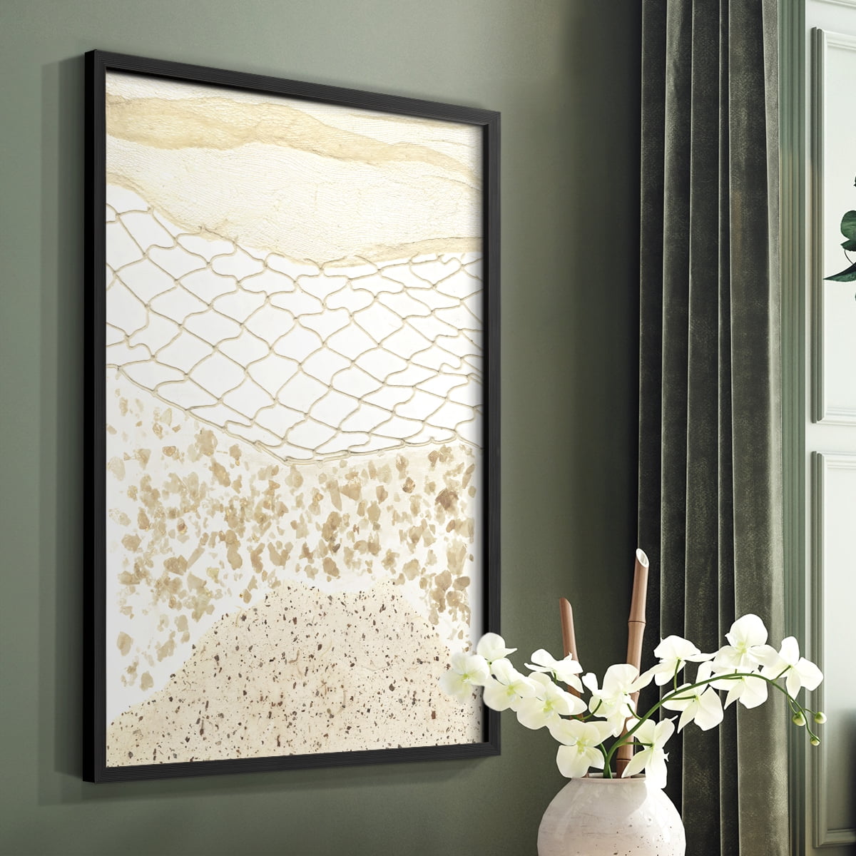 Coast Away II Framed Print in Black Solid Wood Framed Print No Nail Hanging