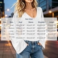 thumbnail image 3 of LUVDA Bell Sleeve Tops for Women V Neck Ruched Long Sleeve Slim Fit Flare Cuff Casual Fall Jersey T-Shirt Blouse, 3 of 8