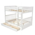 thumbnail image 4 of CHURANTY Full Over Full Bunk Bed with 2 Drawers, Solid Wood Platform Bed with Ladder, Full Length Guardrail and Headboard, No Spring Box Needed, 4 of 13