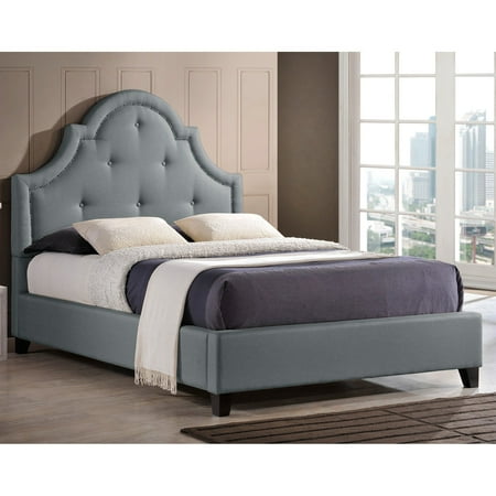 (pickup 1 box incomplete box 2 of 2  ) Baxton Studio Colchester Linen King Modern Platform Bed, Grey