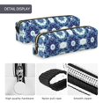 thumbnail image 4 of Fotbe Vintage Blue Estuche para Lápices de Cuero con Estampado, Estuche con Cremallera Resistente, Organizador Compacto y Elegante para Papelería, 4 of 7