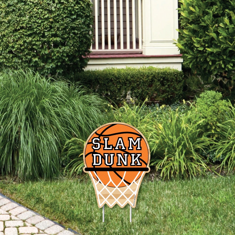 Nothin’ but Net - Basketball - Outdoor Lawn Sign - Baby Shower or Birthday Party Yard Sign - 1 Piece
