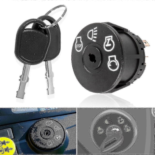 Starter Ignition Switch W/ 2 Keys Fit For John Deere X100 Series Tractor X300 X304 X310 X320 X324 X330 X340 X350 X354 X360 X370 X380 X384 X390 X500 X5