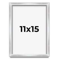 11x15 Frame Silver Whitewashed Wood Grain Solid Wood Shadow Box | 0.75 Inch Moulding Width | 0.75