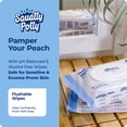 thumbnail image 2 of Flushable Wipes - 3 Pack (150 Total Wipes) - 99% Water & Plant-Based - Green Tea, Cucumber & Aloe Spa Scent - pH Balanced - Septic Safe Adult Wet Wipes, 2 of 4