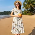 thumbnail image 4 of Balery Little Birds Vestidos sueltos de manga corta para mujer, vestidos de verano 2025, vestidos casuales de corte A con vuelo., 4 of 6