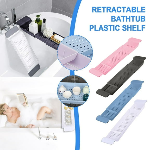 CVLNCYCLING Clearance Expandable Bathtub Storage Rack Tub Stand Tray Table Bathroom Storage Bag Stand