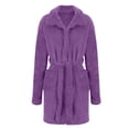 thumbnail image 5 of LIaqionyy Mens Plush Fleece Robe Collared Bathrobe Fuzzy Soft Comfortable Warm Fall Winter Clothes with Pockets, 5 of 7