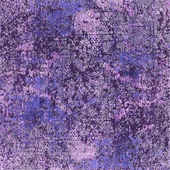 Ahgly Company Indoor Square Oriental Purple Industrial Area Rugs, 6' Square