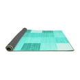 thumbnail image 2 of Ahgly Company Indoor Rectangle Checkered Turquoise Blue Modern Area Rugs, 7' x 10', 2 of 4