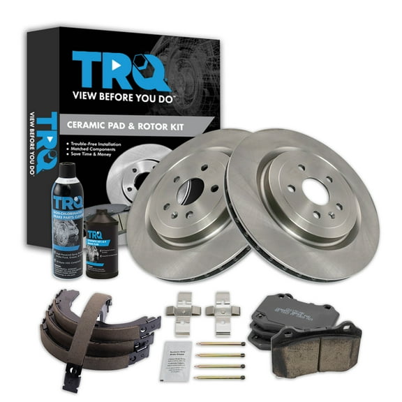 TRQ Rear Brake Pad & Rotor Kit BKA42514 Fits Select 2009-2014 Cadillac CTS