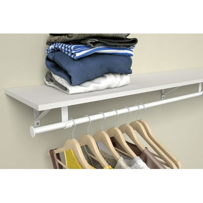 Adjustable Hanging Closet Rod Wood Shelf Kit White Ghana Ubuy