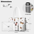 thumbnail image 5 of Teacher Tote Bag,Dachshund Footprint Bone Teacher Utility Tote Bag,Large Work Tote Bags for Women with Multiple Pockets,Top Zipper Closure,13.8x10.6x6.7 Inch, 5 of 5