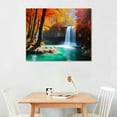 thumbnail image 2 of Orinice  Large Waterfall Canvas Wall Art Red Tree Forest Autumn Landscape Nature Fall Picture Artwork for Bedroom Living Room Office Kitchen Home Decor Ready to Hang 20x16in, 2 of 3