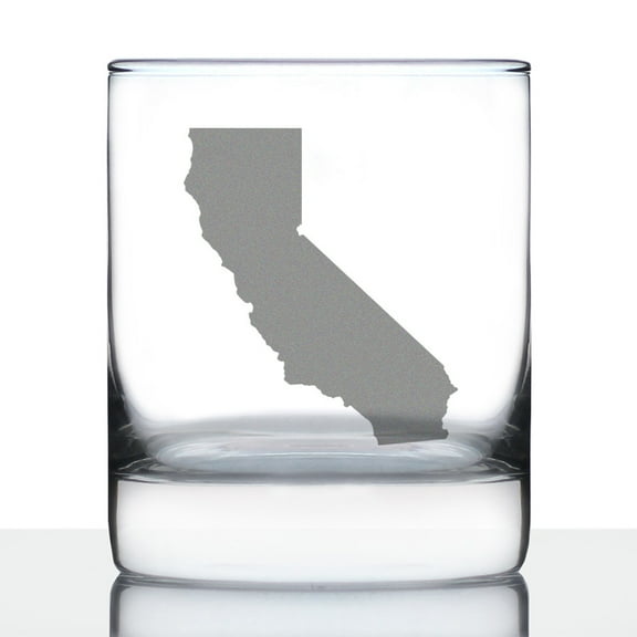 Bevvee Whiskey Rocks Glass 10.25 oz State Of California Gifts for Whiskey Enthusiasts Glassware & Drinkware