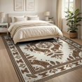 thumbnail image 3 of ODIKA 8'x10' Washable Area Rug Border Motif Abstract Inspired Patches Southwestern Spotted Farmhouse Refined for Living Room, Under Sectional, Family , Durable, Non-Slip, 3 of 7