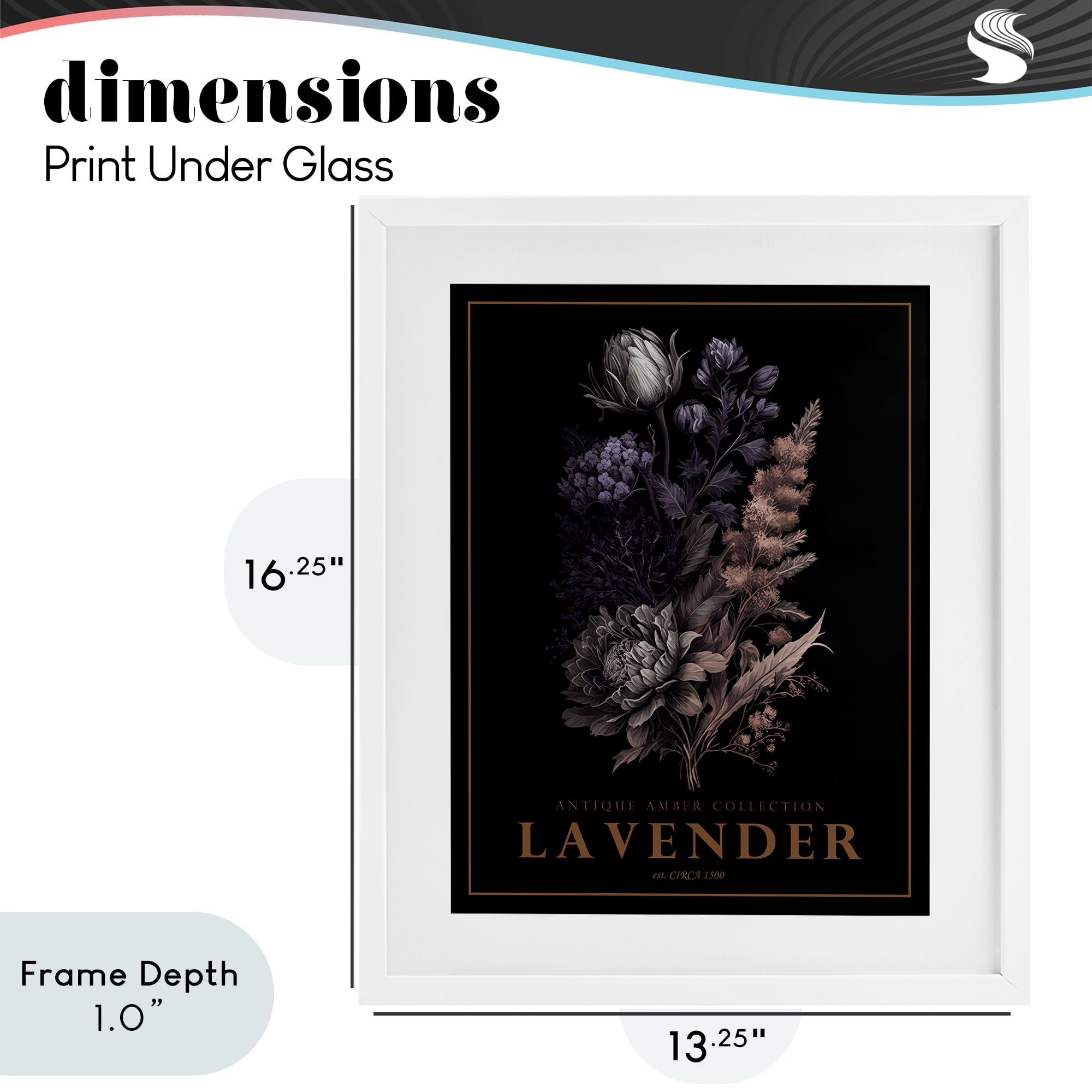 Stupell Industries Antique Lavender Bushel White Framed Print Under Glass, design by Christopher Giampietro