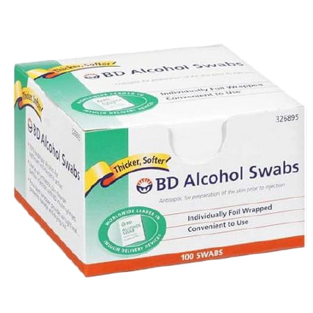 BD Alcohol Swabs, Box of 100 (Best 100 Proof Alcohol)