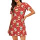 thumbnail image 1 of Disketp Japanese Maneki Cats para Camisón Corto de Manga Corta para Mujeres, Camisón Cómodo con Escote Redondo, Bonito y Confortable, 1 of 6