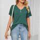 thumbnail image 5 of Gibobby Camisetas de verano para mujer Camisetas manga corta para mujer, camisetas holgadas tamaño con cuello en V a la moda, blusas casuales sólidas(Verde,XL), 5 of 5