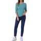 thumbnail image 2 of Camisetas casuales de ajuste slim con cuello barco y mangas de codo para mujeres INSPIRE CHIC en verde mar S, 2 of 6