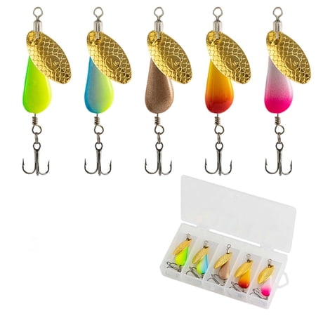 5 Of Rotating Sequined Double Hook Hard Metal Jerkbait Metal Baitcaster Reels Left Handed Baitcaster Catfish Baitcaster Baitcaster Combo Baitcaster Combo Rod And Reel Catfish Baitcaster Reels