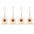 thumbnail image 1 of 4 nidos de madera para pájaros, casa colgante para pájaros, caja de cría, jaula para pájaros para decoración de jardín DIY, 1 of 14