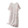thumbnail image 3 of Elvqul Women's Cotton Nightgowns on $7.00 Long Pajamas Dress for Women Pink Nightgowns, 3 of 3