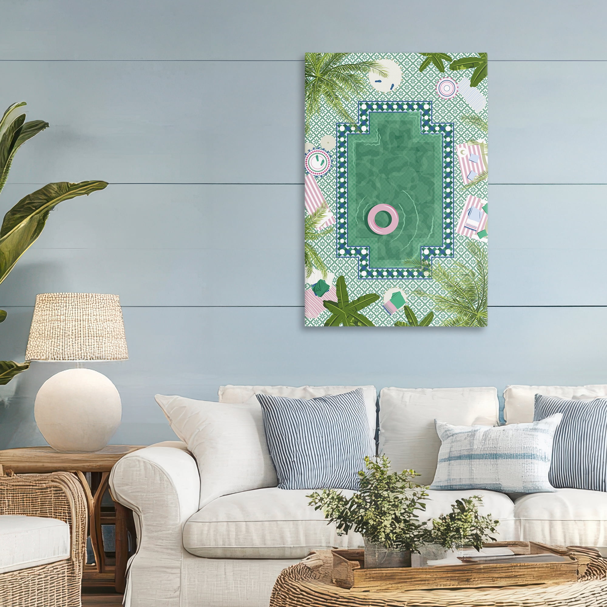 Stupell Industries Morocco Riad Pool Canvas Wall Art, design by Vero Illustrates