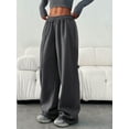 thumbnail image 4 of Women’s Grey High‑Waisted Wide‑Leg Sport Pants – Loose‑Fit Straight‑Leg Streetwear & Loungewear, 4 of 7