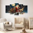 thumbnail image 2 of ZHONGYUTONG 5 Piece Christmas Wall Art Santa Claus and Reindeer Pictures Large Xmas Canvas Painting Prints Winter Holiday Home Wall Decor Framed (8x14inx2pcs 8x18inx2pcs 8x22inx1pcs), 2 of 4