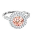 thumbnail image 2 of Mauli Jewels Engagement Rings for Women 1.25 Carat Halo Antique Design Morganite And Diamond Engagement Ring 4 Prong-Setting 14K White Gold, 2 of 6