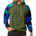 thumbnail image 2 of Men's Hoodie Long Sleeve Hooded Sweatshirt Casual Basic Essential Drawstring Pullover Hoodie With Pocket Green XL, 2 of 5