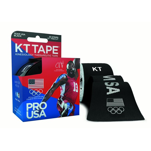 KT Tape, Synthetic Pro, USA Black, 20 Ct