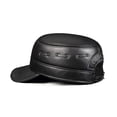 thumbnail image 2 of New Men Spring/Winter Genuine Leather Black/Brown Flat Baseball Caps Male 54-62 Cm Outdoor Hat ,Classic Vintage, 2 of 4