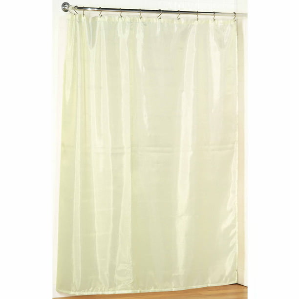 Ivory Extra Long Fabric Shower Curtain, Extra Long Shower Curtain Rod