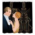 thumbnail image 2 of Ambesonne Nostalgic Shower Curtain, Lady and Gentleman Art, 69"Wx75"L, Charcoal Grey Multicolor, 2 of 4