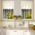 thumbnail image 2 of Sunflower Kitchen Curtains and Valances Set 3 Pieces Yellow Floral Kitchen Curtains Floral Window Treatments for Cafe Living Room Decor 54x24 Inch, 3 Piece, 2 of 4