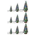 thumbnail image 1 of Mini Christmas Trees With Wood Base, Xmas Tabletop Trees For Home Kitchen Christmas Dcor.9pcs, 15cm*20cm*25cm, 1 of 1