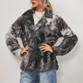 thumbnail image 2 of Chaqueta acolchada con solapa cruzada y botones de manga larga con estampado de teñido anudado para mujer Fridja BV0+4234, 2 of 9